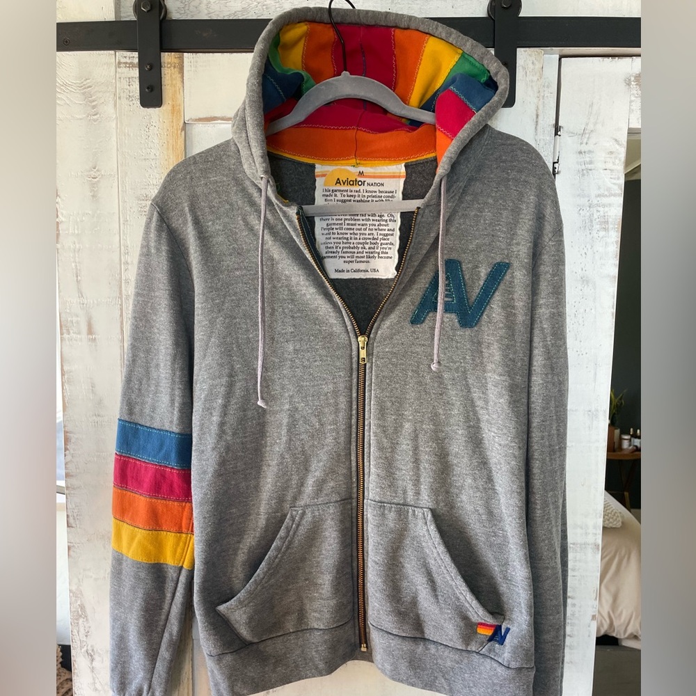 Aviator Nation Signature - Rainbow Stitch Sweatshirt